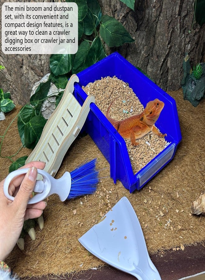 Hamiledyi Reptile Digging Box Plastic Leopard Gecko Burrowing Habitat Hide Box with Wooden Ladder Compatible with Terrariums Tailored for Juvenile Bearded Dragons and Snake in Compact Setups (Blue) - Image 5