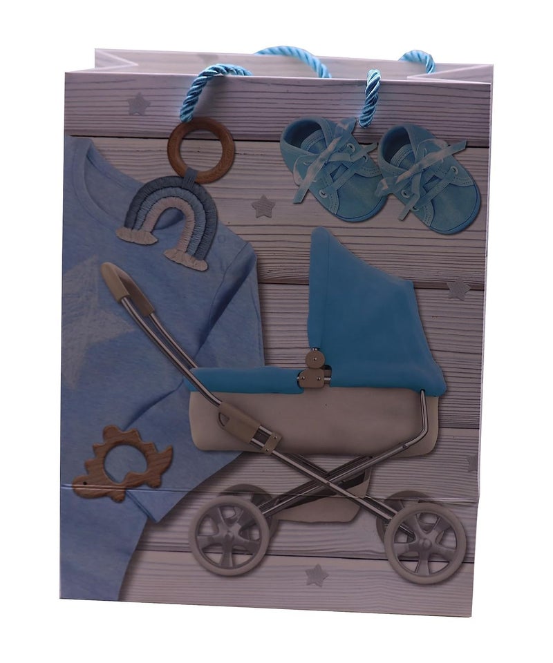 LEKORED 3D Baby Boy Girls Gift Paper Bag For Deluxe Rich Taste On Birthday PartiesBaby ShowerSchools GiftsFestivalsParty And New ParentsSet Of 4 - Image 2