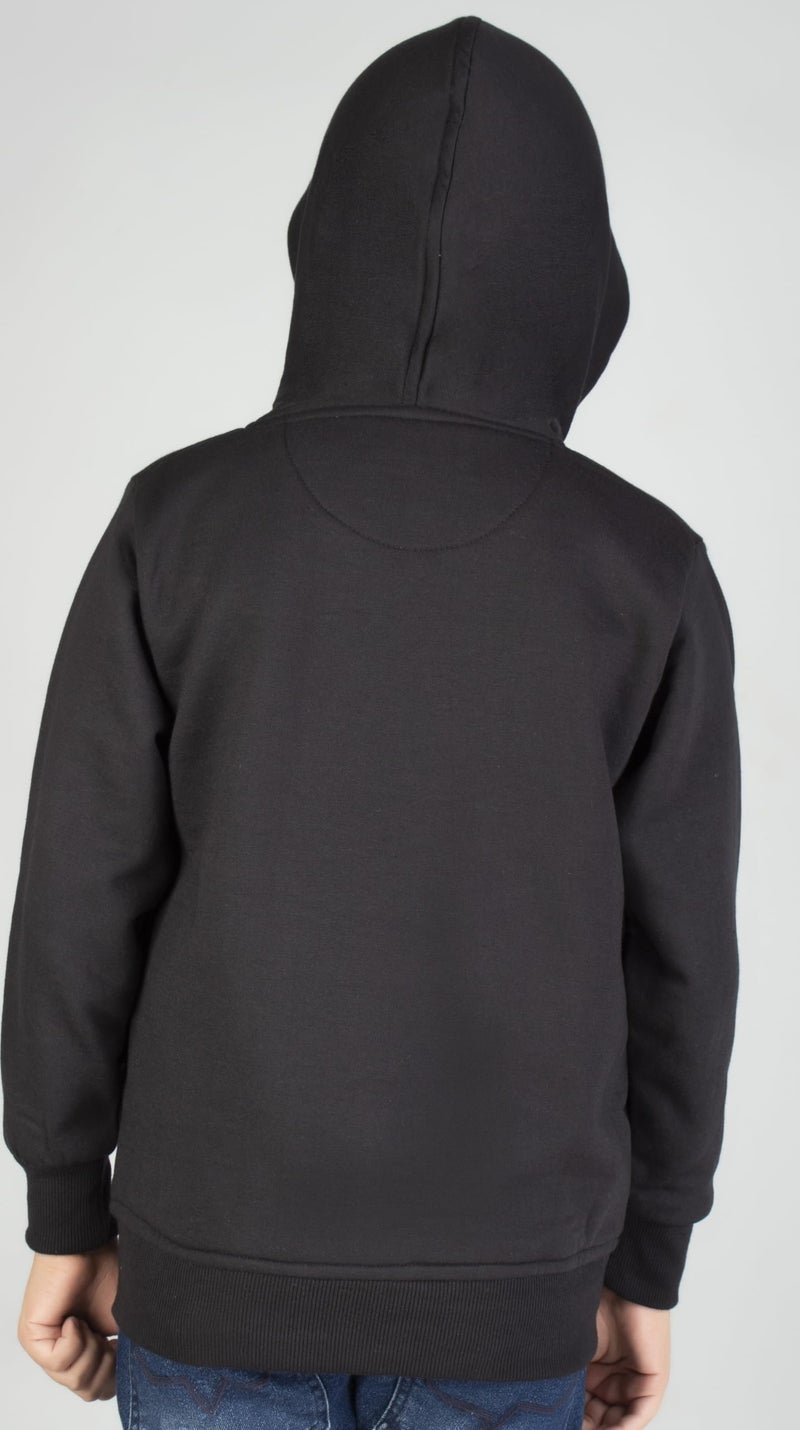 ADBUCKS New Unisex Kids Boys & Girls Regular Hooded Neck Zip Hoodies Sweatshirt Made by Rich Cotton Full Sleeves Jacket (Black, 9-10 Years) - Image 4