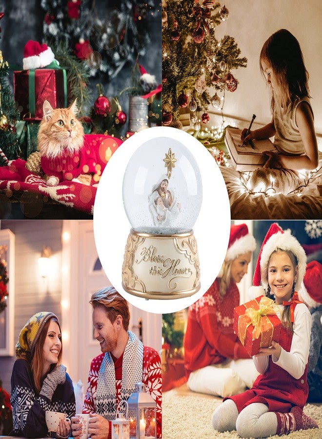 Taman Christmas Snow Globe, Nativity Musical Color Change Lighted Tabletop for Christmas Decorations Home Décor Kids' Gift Without Auto Snow-Blowing - Image 2