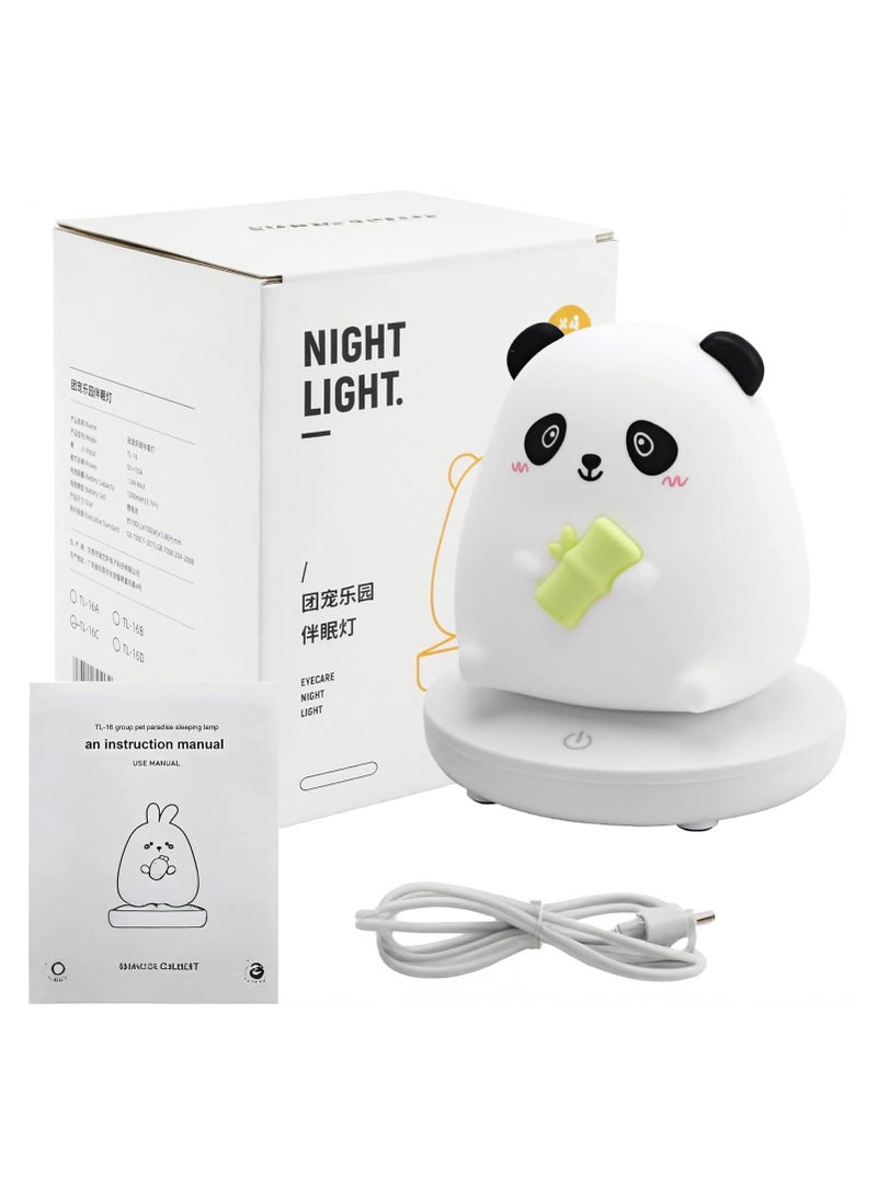 WISHWIND Adorable Panda Night Light – Soft Silicone LED Night Light with Touch Sensor, Portable Animal Bedside Lamp for Kids' Room & Desk Decor, Perfect Nighttime Companion - Image 5