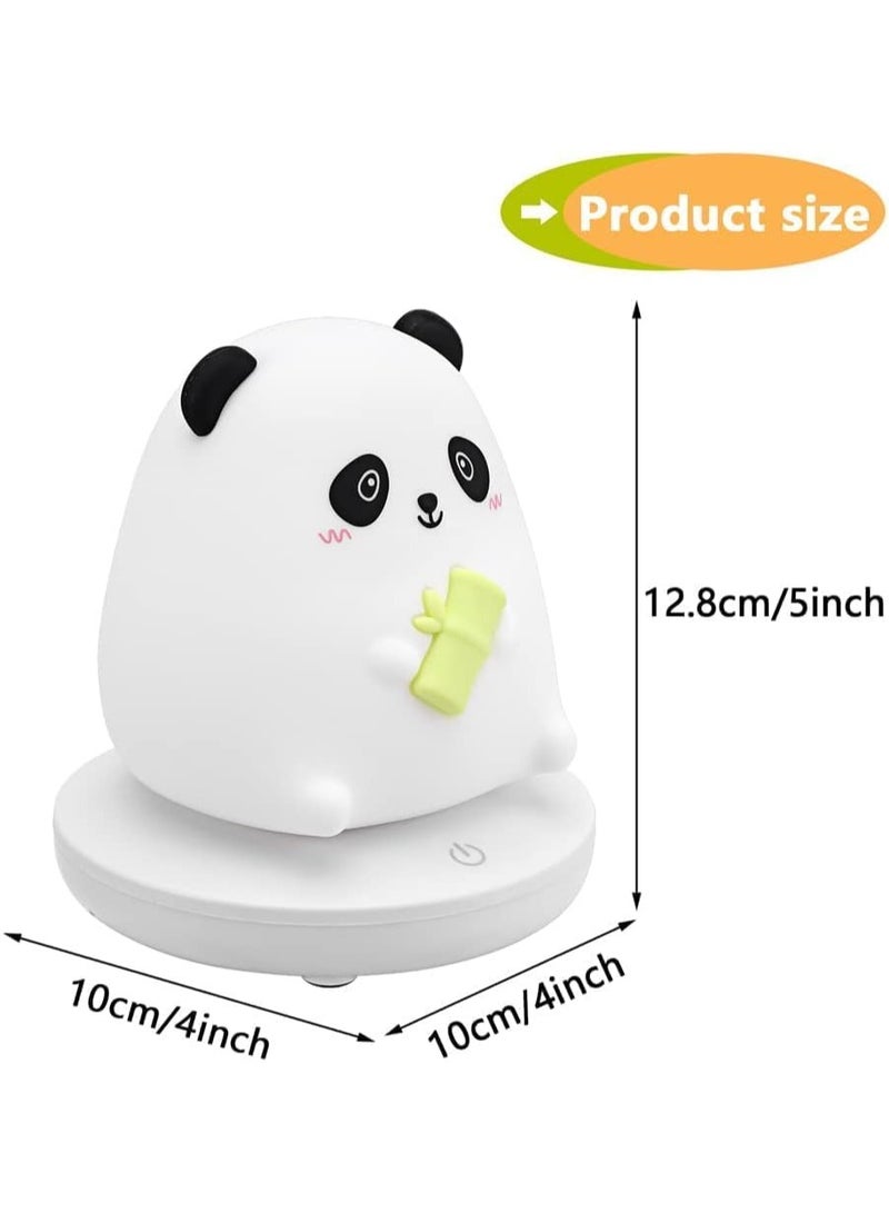 WISHWIND Adorable Panda Night Light – Soft Silicone LED Night Light with Touch Sensor, Portable Animal Bedside Lamp for Kids' Room & Desk Decor, Perfect Nighttime Companion - Image 3