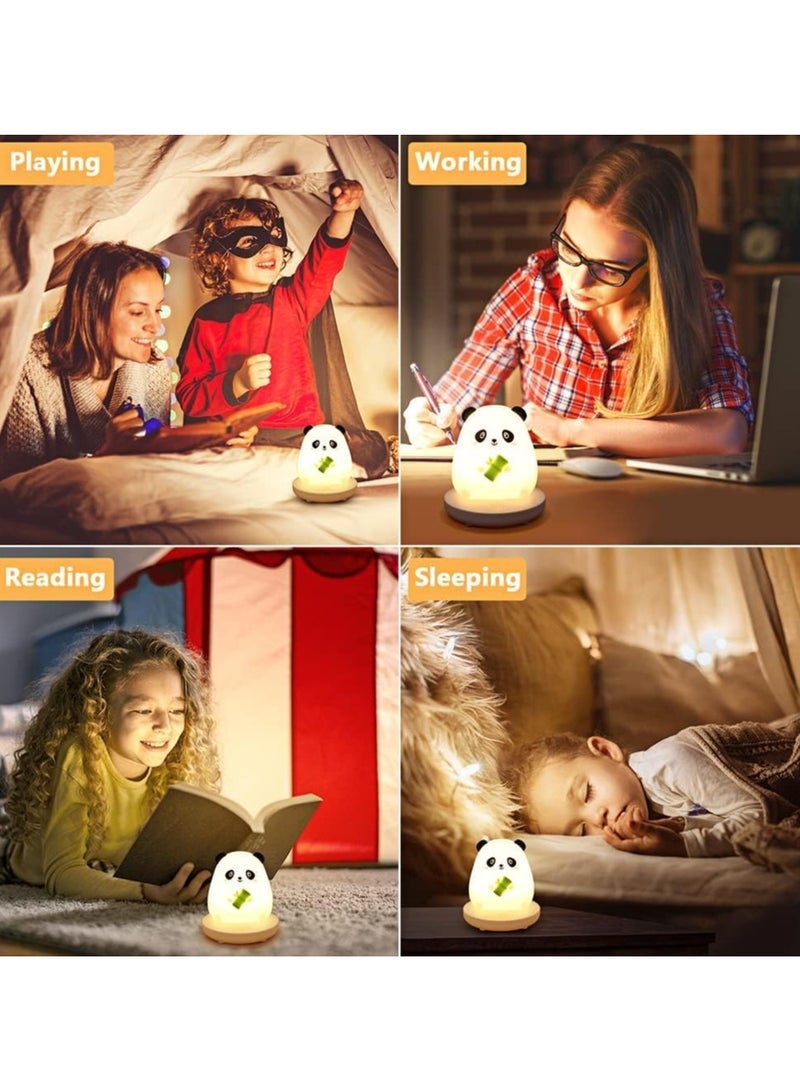 WISHWIND Adorable Panda Night Light – Soft Silicone LED Night Light with Touch Sensor, Portable Animal Bedside Lamp for Kids' Room & Desk Decor, Perfect Nighttime Companion - Image 4