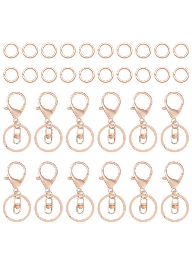 Oubaka - 30Pcs Lobster Claw Clasps Keychain For Jewelry Making Lobster Clasp Swivel Trigger Clips With Swivel Clasps Hook Clips Flat Split Keychain Ring 100Pcs Open Jump Ring For Diy Craft Jewelry Making - Image 1
