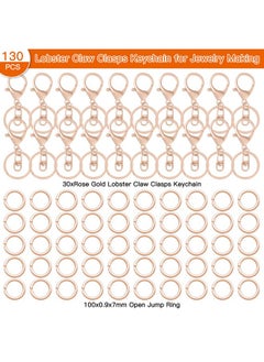 Oubaka 30Pcs Lobster Claw Clasps Keychain For Jewelry Making Lobster Clasp Swivel Trigger Clips With Swivel Clasps Hook Clips Flat Split Keychain Ring 100Pcs Open Jump Ring For Diy Craft Jewelry Making  - Image 2