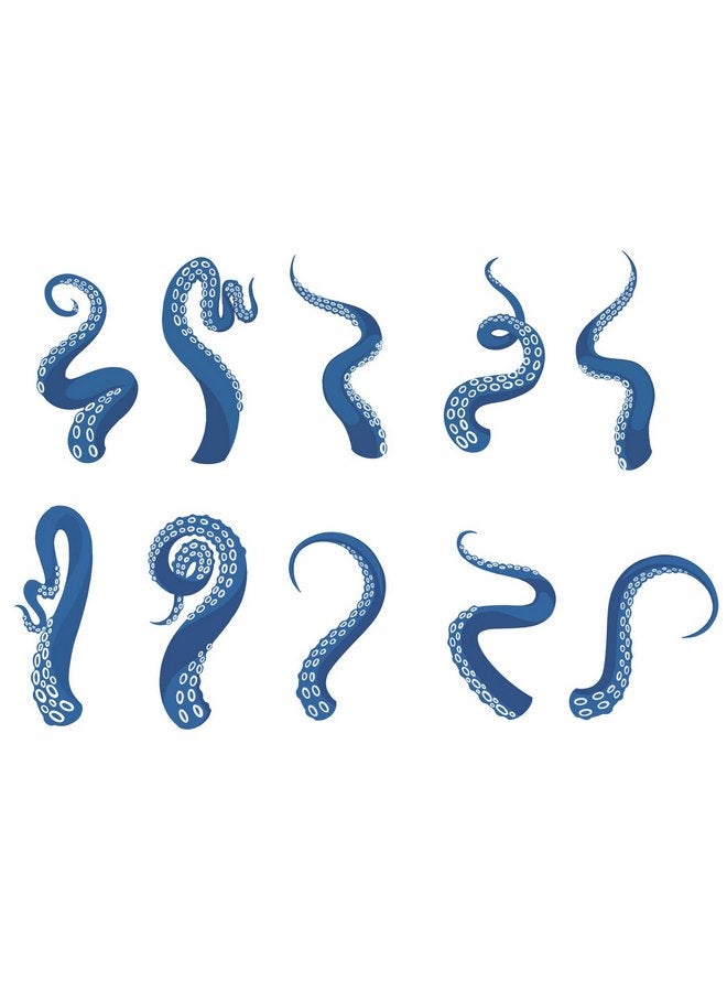 SUPERDANT Blue Octopus Wall Decals Octopus Tentacles Vinyl Wall Sticker Sea Animal Theme Wall Art Sticker for Bathroom Kids Bedroom Under The Sea Decor - Image 1