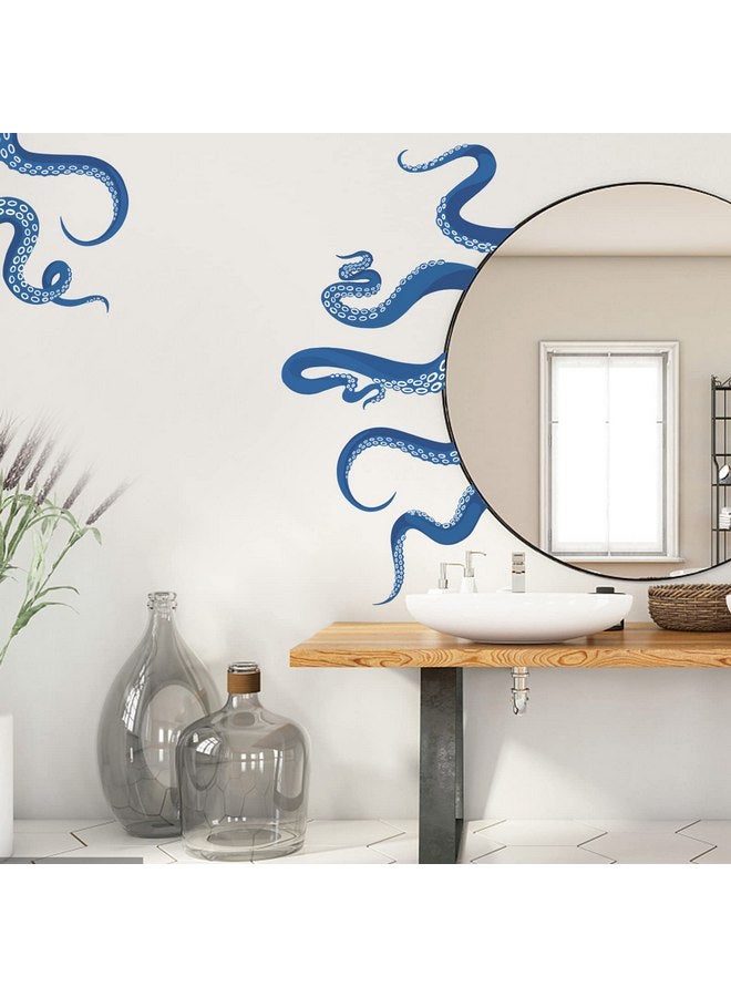 SUPERDANT Blue Octopus Wall Decals Octopus Tentacles Vinyl Wall Sticker Sea Animal Theme Wall Art Sticker for Bathroom Kids Bedroom Under The Sea Decor - Image 3