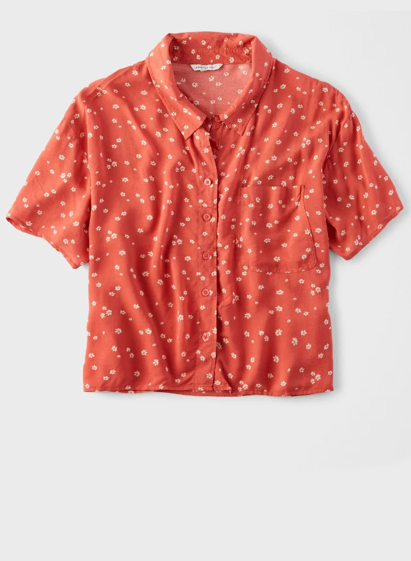 American Eagle Floral Print Shirt