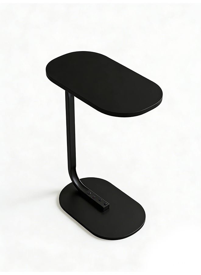 Migue home Modern Oval Nighstand, Side Table for Bedroom & Living Room, Modern and Sleek Design, 45cm L x 28cm W x 60cm H, Black - Image 4