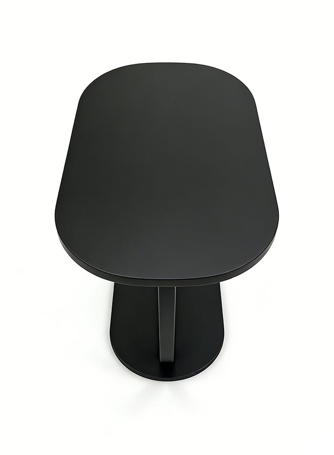Migue home Modern Oval Nighstand, Side Table for Bedroom & Living Room, Modern and Sleek Design, 45cm L x 28cm W x 60cm H, Black - Image 5
