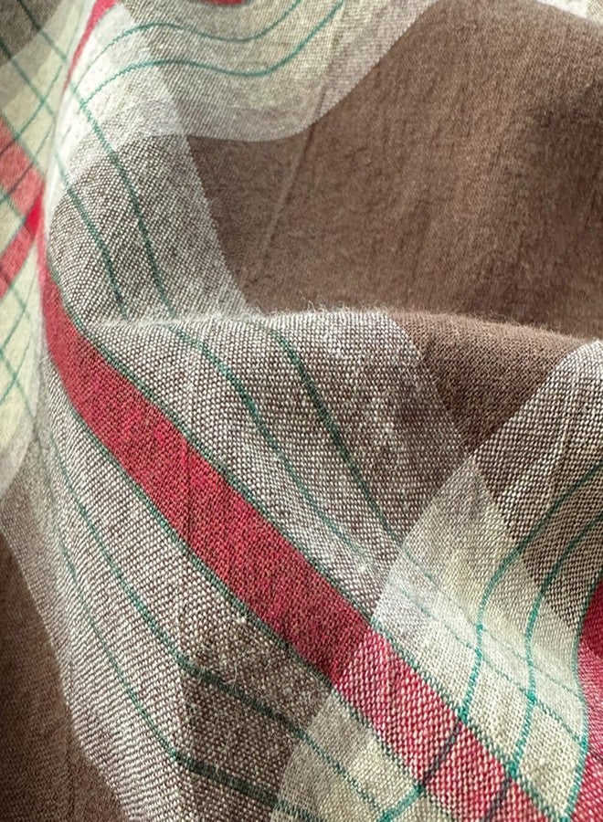 Mucalis Brown Green Red Gingham Buffalo Plaid Duvet Cover Queen 100% Washed Cotton Vintage Checkered Duvet Cover Set Retro 3 Piece Grid Bedding Set with Zipper Closure Corner Ties,Soft,Easy Care - Image 5