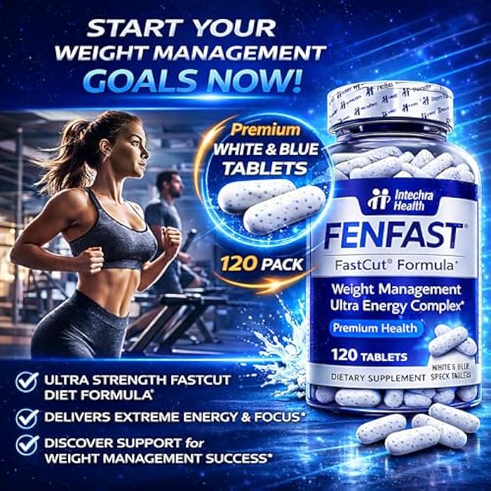 FASTCUT Diet Pills that Work for Weight Management & Appetite Suppressant Support + Powerful Energy - Best Thermogenic Diet Pills for Focus & Metabolism Support – 120 White Blue Tablets - Image 2