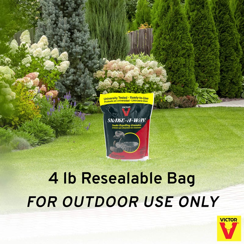 Victor VP364B Snake-A-Way Outdoor Snake Repelling Granules 4LB - Repels Againts Poisonous and Non-Poisonous Snakes , Red - Image 2