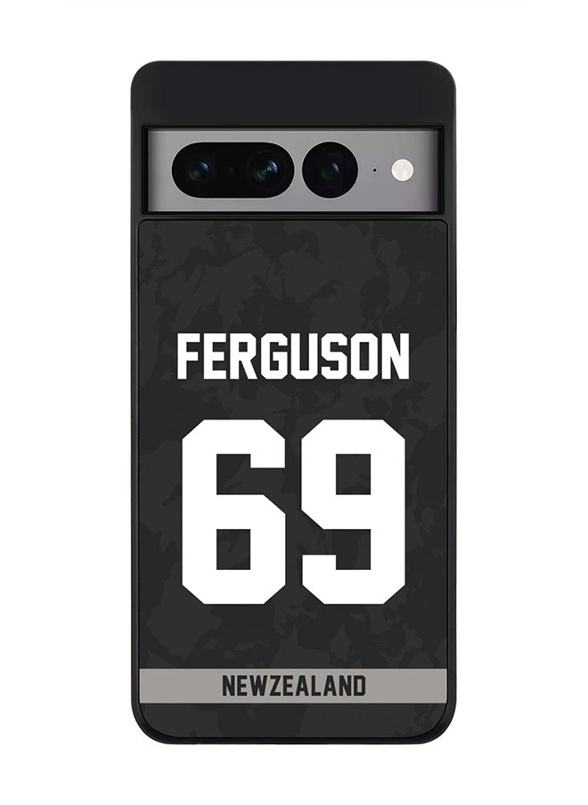 Stylizedd - Rugged Black Edge Case for Google Pixel 7 Pro, Slim fit Soft Case Flexible Rubber Edges Thin Cover - Player Name - Lockie Ferguson, Jersey Number- 69 - Image 1