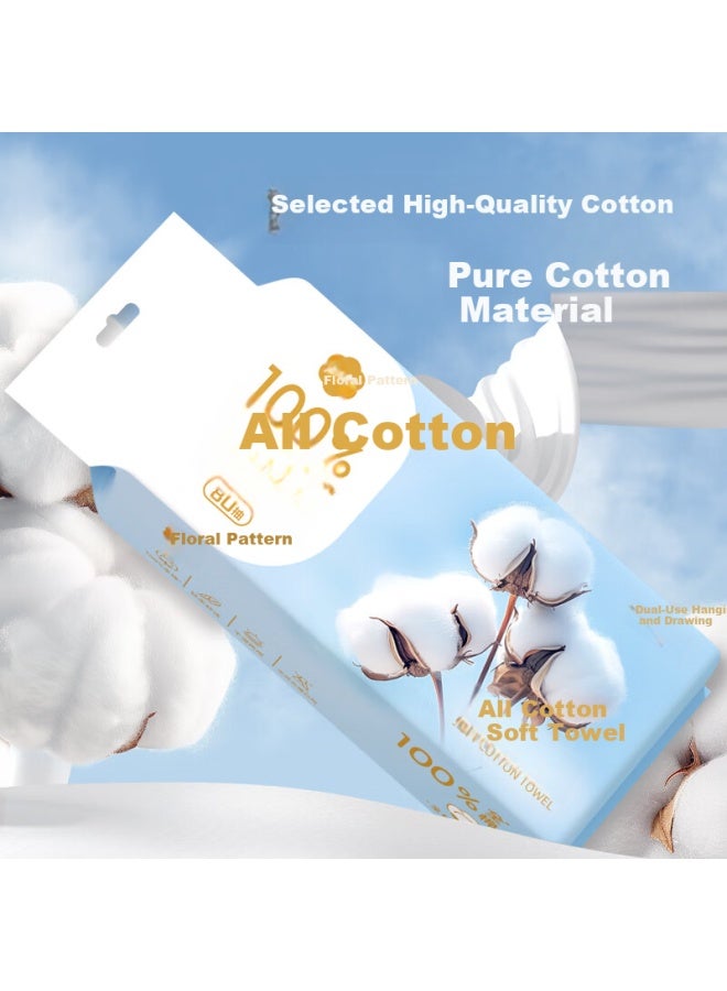 Diffuse Flowers Manhua 100% Cotton Facial Wipes, 80 Sheets * 6 Packs, Disposable Baby Soft Cotton Wipes, For Both Dry And Wet Use, Pure Cotton Face Towels - Image 2