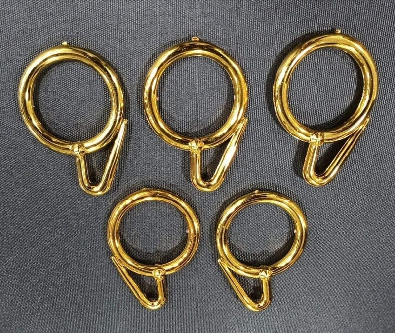 FAPBADRI Plastic Curtain Rings for Windows Curtains, Door Curtains, Bathroom Curtains and Other Multipurpose Usage - Colour: Golden Glossy - 50 Pieces - Image 1