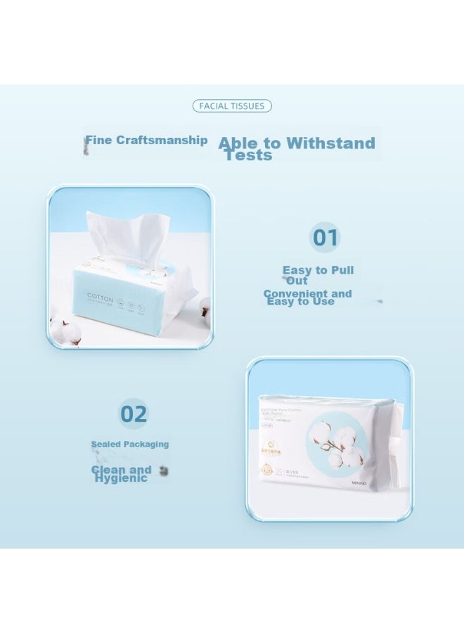 Miniso Baby Face Wipes, Disposable Cotton Soft Tissues, Dual-use Baby Cleansing Wipes, 120 Sheets*4 Packs, 100% Pure Cotton - Image 2