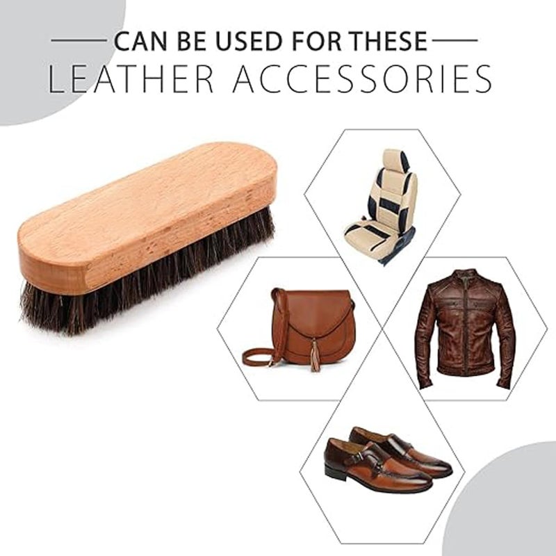 XERUS Shoe Brush Horse Hair for Cleaning or Polish Fine Quality Shoe Cleaning Brush for All Leather Boot - Image 3