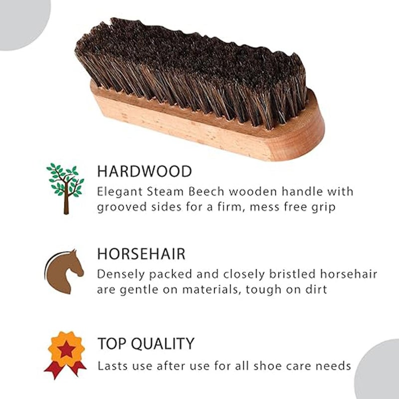 XERUS Shoe Brush Horse Hair for Cleaning or Polish Fine Quality Shoe Cleaning Brush for All Leather Boot - Image 2