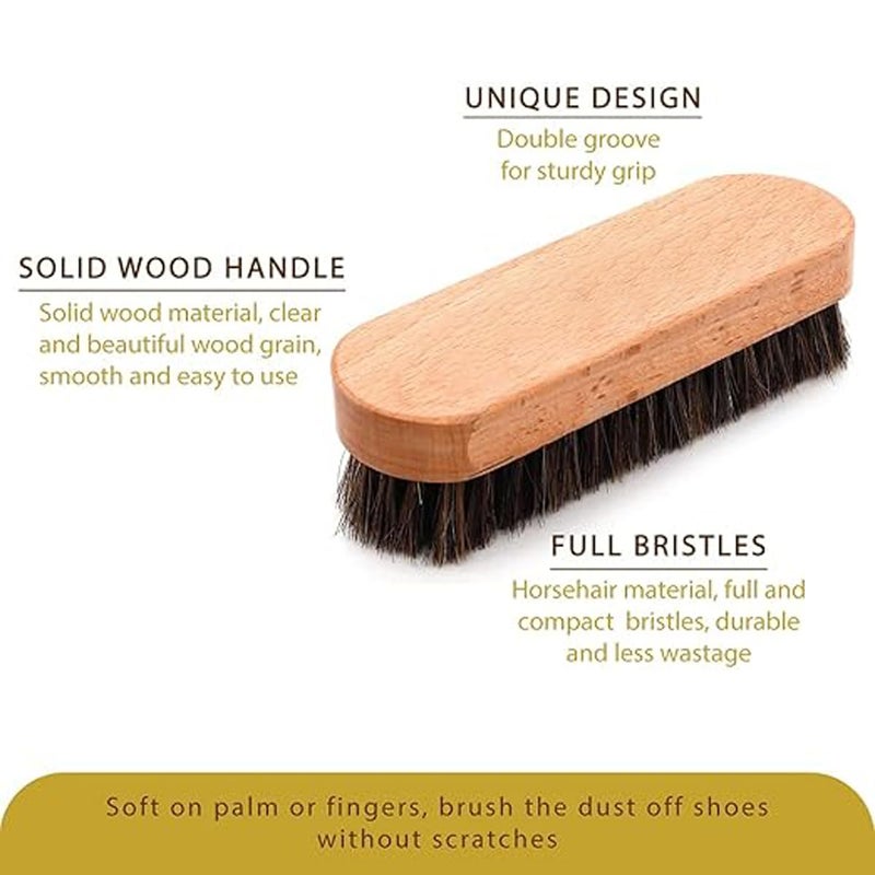 XERUS Shoe Brush Horse Hair for Cleaning or Polish Fine Quality Shoe Cleaning Brush for All Leather Boot - Image 4
