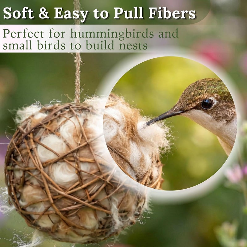 slivche Hummingbird Nesters - Bird Nesting Material Holder for Wild Birds - Humming Bird House Materials Gifts for Bird Watching Nature Lovers - Refillable Outdoor Bird Nesting Station to Build a Nest - Image 3