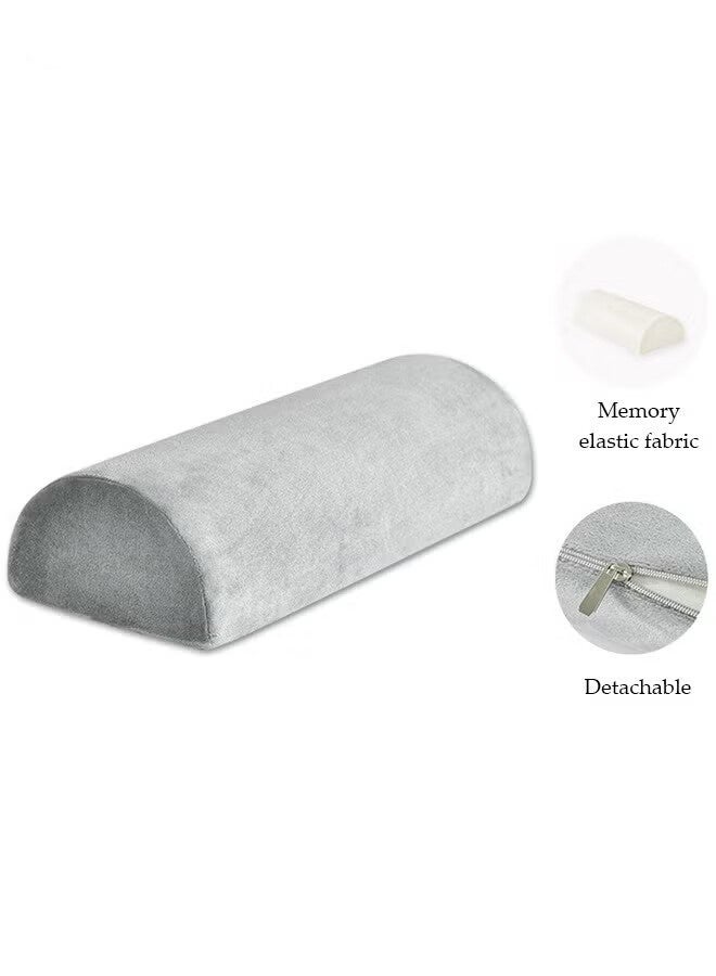 وسادة نصف قمر، وسادة متعددة الاستخدامات للرأس، الرقبة، الركبة، الساق، الظهر لتحسين وضعية الجسم بفعالية، جودة ممتازة من رغوة الذاكرة - غطاء قابل للتنفس - رمادي - Image 3