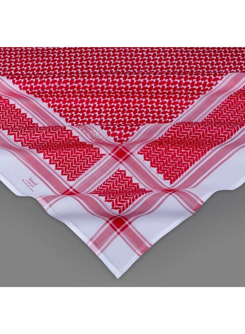 Al Bassam Red Signature Shemagh – Precision in Style, Power in Color - Image 3
