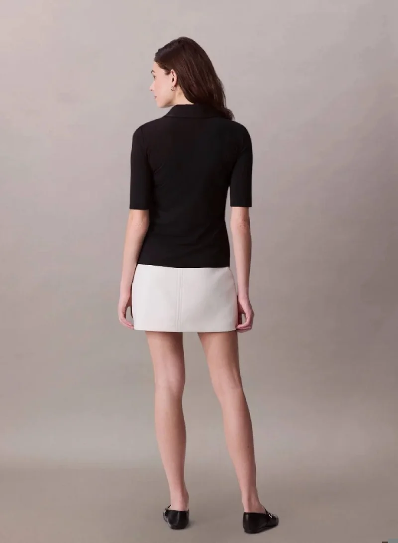 Calvin Klein Black Crepe Jersey Polo for Women | Best Price UAE