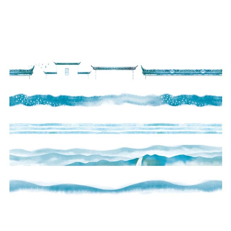 YUBX 5 Rolls Washi Tape Set Creative Basic Skinny Decorative Tapes for Arts, DIY Crafts, Journals, Planners, Scrapbooking, Wrapping (Ink Blue) - Image 3