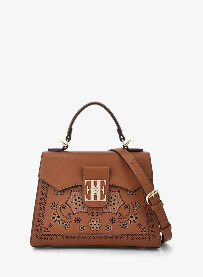 ايل Cutwork Satchel Bag With Detachable Strap