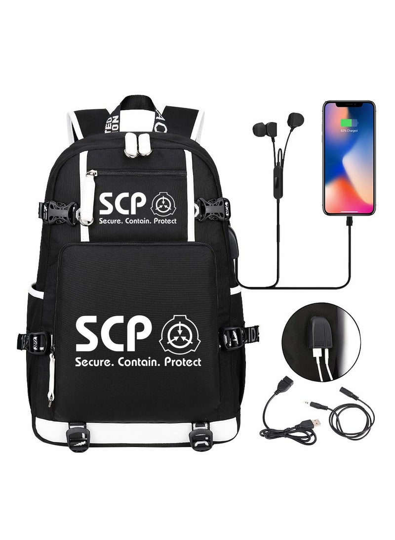USB Print Youth Casual Travel Backpack
