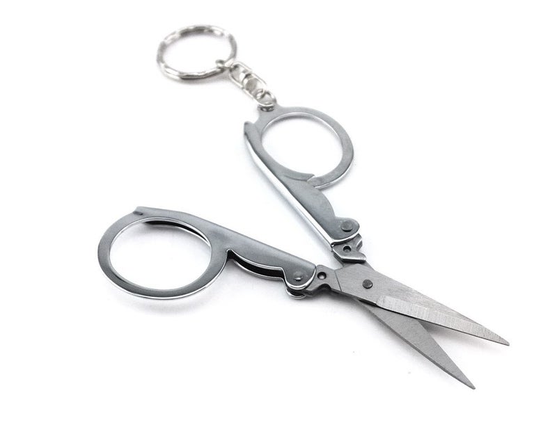 yueton 3pcs Stainless Steel Folding Travel Scissors Cutter with Key Ring - Image 4