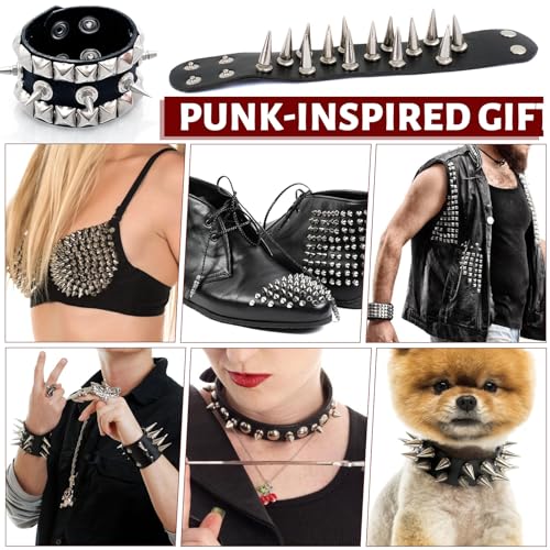CXIIPOL 600 Sets Punk Spikes and Studs Kit, 10 Sizes Metal Tree Spikes Studs for Clothing, Cone Spike and Studs Rivets for Leather Craftsmanship, Punk Style Clothing, Jackets, Shoes, Belt Bags - Image 5