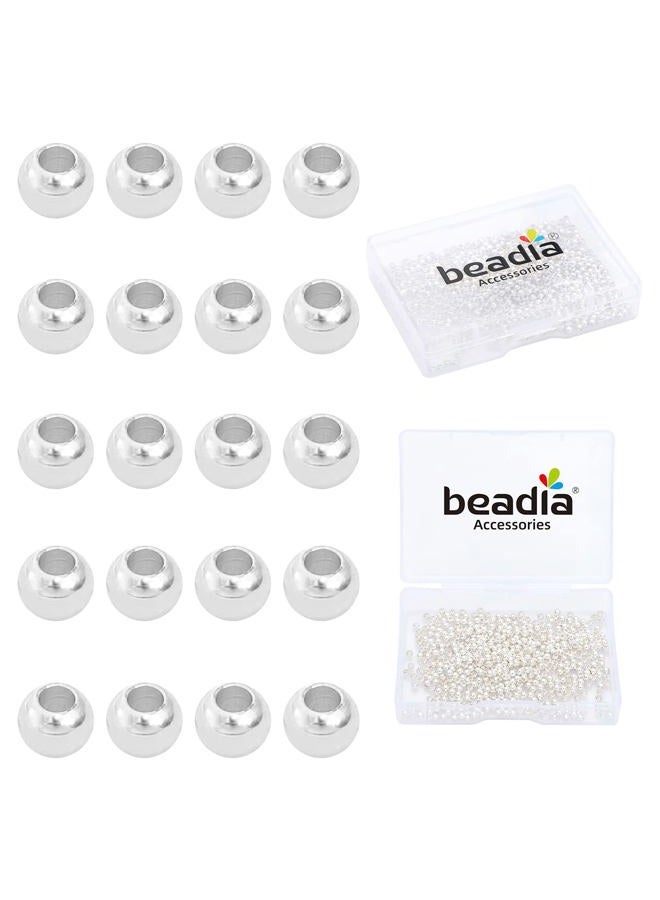 BEADIA Silver Plated Round Spacer Beads 2mm 600pcs for Jewelry Making Findings Non Tarnish - Image 1
