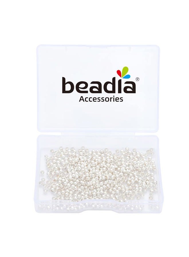 BEADIA Silver Plated Round Spacer Beads 2mm 600pcs for Jewelry Making Findings Non Tarnish - Image 5