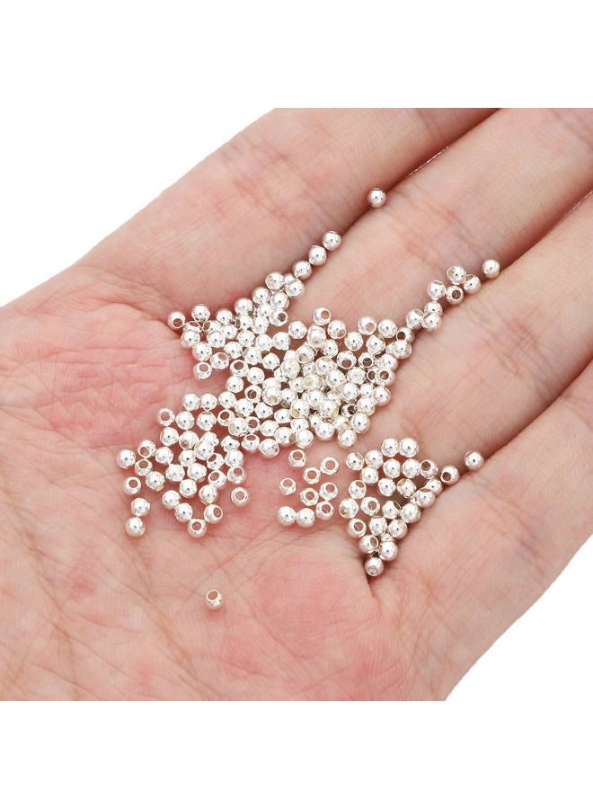 BEADIA Silver Plated Round Spacer Beads 2mm 600pcs for Jewelry Making Findings Non Tarnish - Image 3