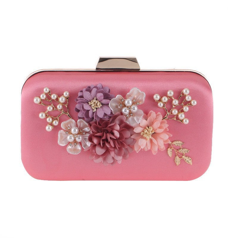 Bag Women'S Bag Pu New Luxury Rose Flower Chain Women'S Flash Evening Bag Clutch Bag Gift Bag 1290 Bag - Image 1