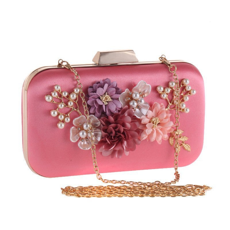 Bag Women'S Bag Pu New Luxury Rose Flower Chain Women'S Flash Evening Bag Clutch Bag Gift Bag 1290 Bag - Image 2