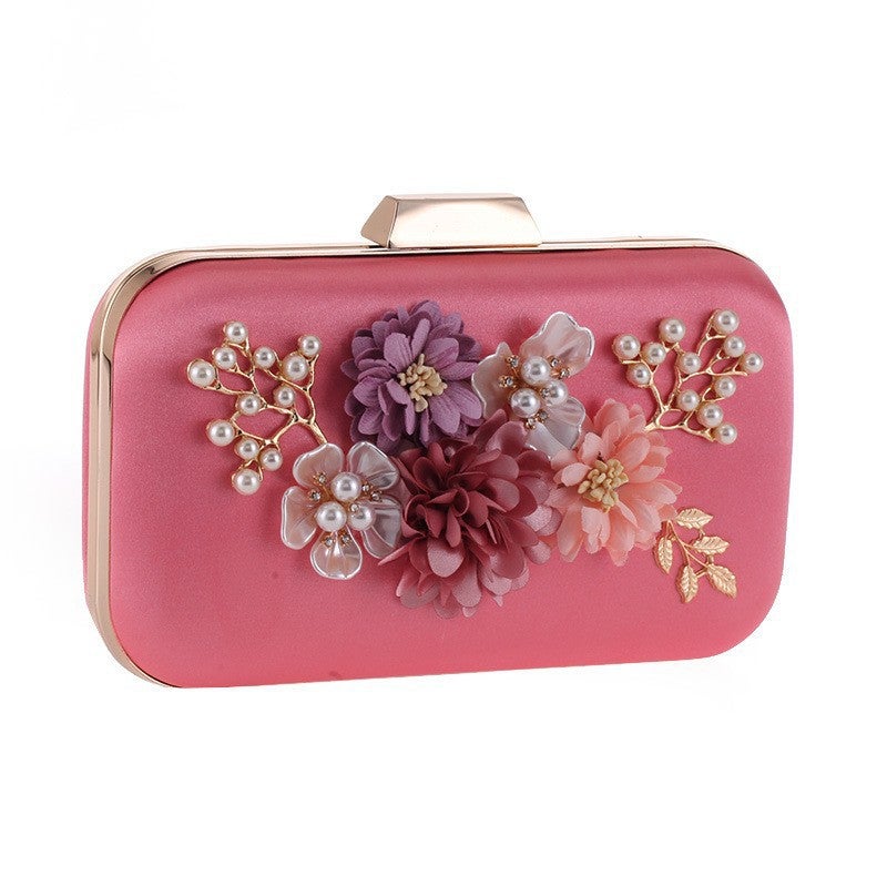 Bag Women'S Bag Pu New Luxury Rose Flower Chain Women'S Flash Evening Bag Clutch Bag Gift Bag 1290 Bag - Image 4