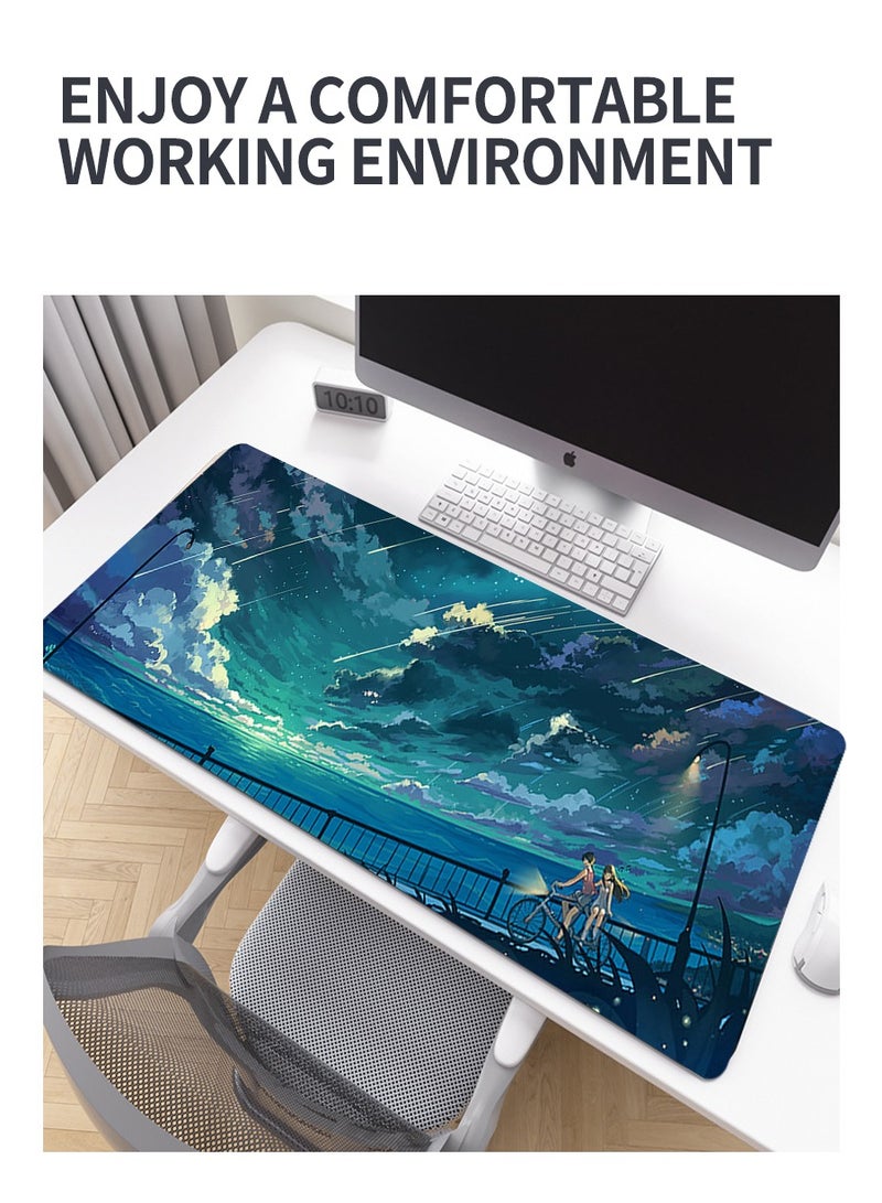 بيروي لوحة ماوس أنمي 80 سم*30 سم، لوحة ماوس للألعاب، لوحة ماوس كبيرة، لوحة ماوس ممتدة للوحة المفاتيح، لوحة ماوس ممتدة للوحة المفاتيح مع قاعدة مانعة للانزلاق وحواف مخيطة - Image 4