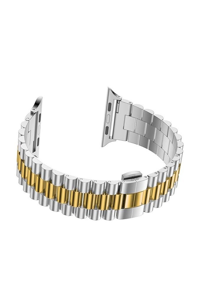 أساور معدنية متوافقة مع ساعة آبل 41 مم، حزام فولاذي مقاوم للصدأ مع امتصاص مغناطيسي، سوار لساعة آبل سيريس 7 - Image 3