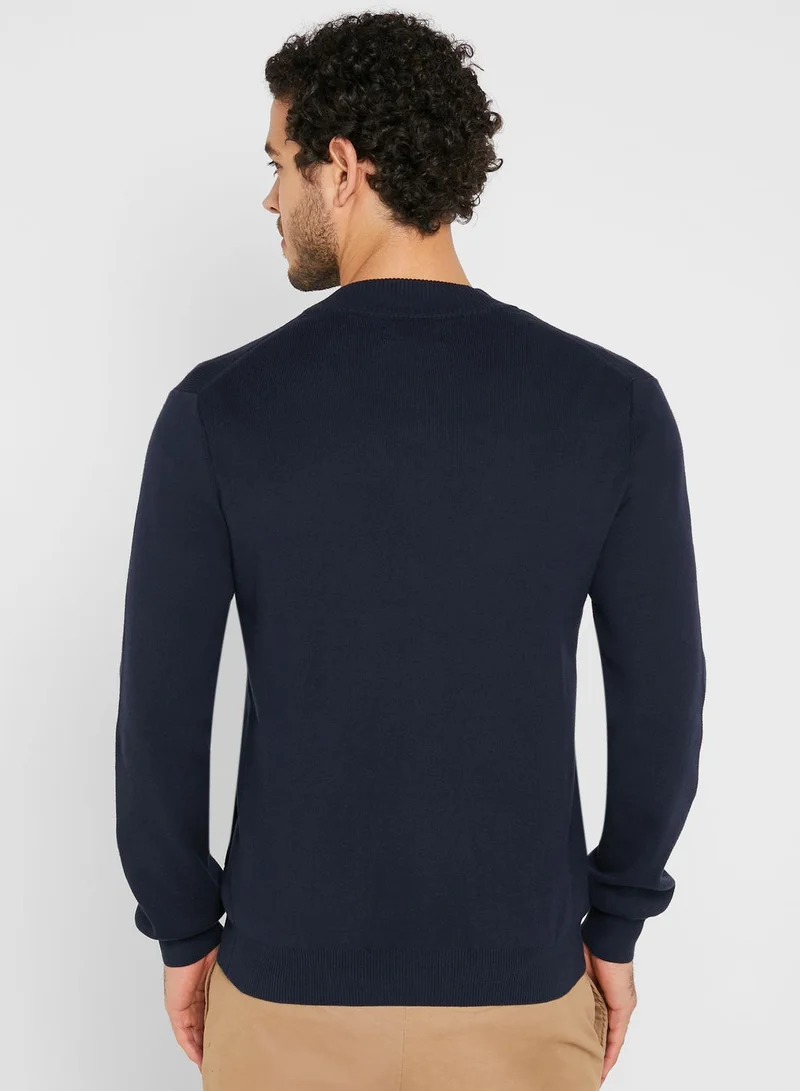 Sacoor Brothers Knitted Zipper Cardigan