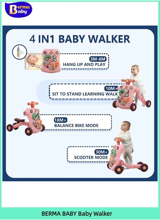 Berma Baby Walker for Baby, Baby Push Walker, Assemble as Scooter/Balance bike/Detachable Panel, Walking Toys for Infants 3-12 Months (Green)  - Image 2