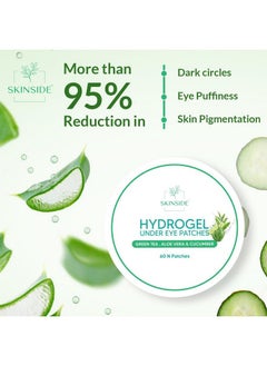 Skinside Under Eye Hydrogel Patches For Dark Circles With Caffeine, Niacinamide & Hyaluronic Acid Serum For Wrinkles & Puffy Eyes By Deep Hydration (28)  - Image 3
