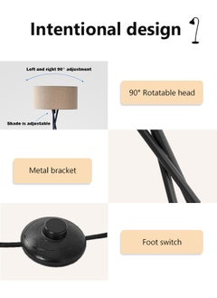 Modern Floor Lamp Wrought Iron Warm Light ripod Fabric Lighting Decoration Standing Lamp Foot Switch Plastic 142x42 cm Black 15W - pzsku/Z5F656881297BE44112CBZ/45/_/1725673695/14970fed-bbfb-46a5-aa99-266f6416bd25