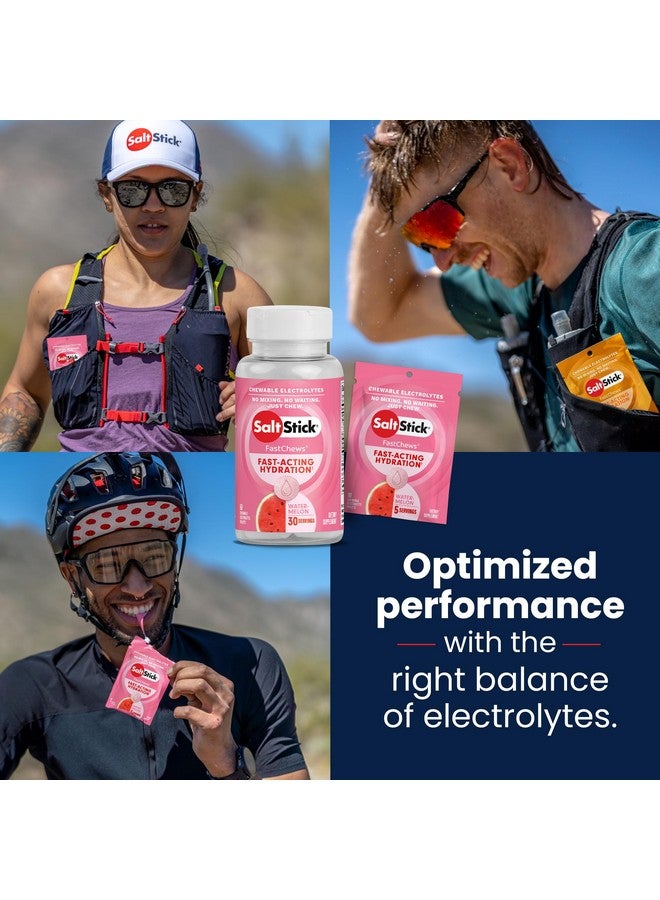 SaltStick FastChews Electrolytes - 60 Chewable Electrolyte Tablets - Watermelon - Salt Tablets for Running, Fast Hydration, Leg Cramps Relief, Sports Recovery - Non-GMO, Vegan, Gluten Free - Image 4