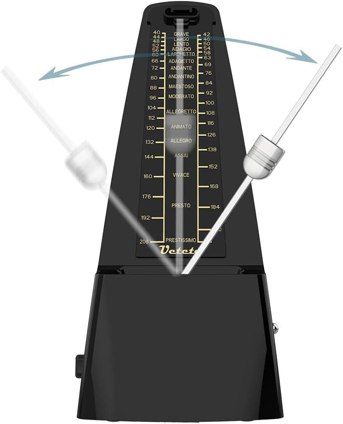 Ueteto Mechanical Metronome Black/Loud Sound Piano Drum Violin Guitar - Image 3