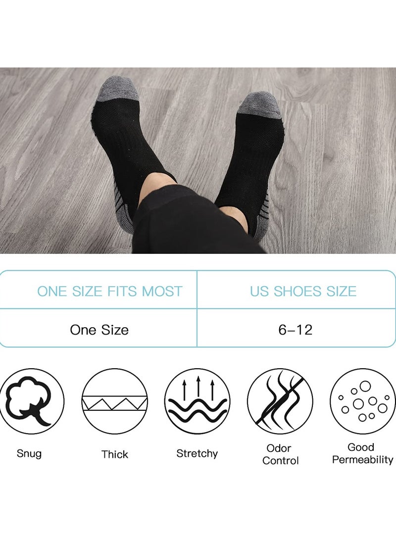 SYOSI 8 Pairs Mens Ankle Athletic Socks Low Cut Breathable Running Socks with Cushion Tab Comfort Sports Trainer Socks Cotton Casual Non-Slip No Show Socks for Men EUR43-46  - Image 5