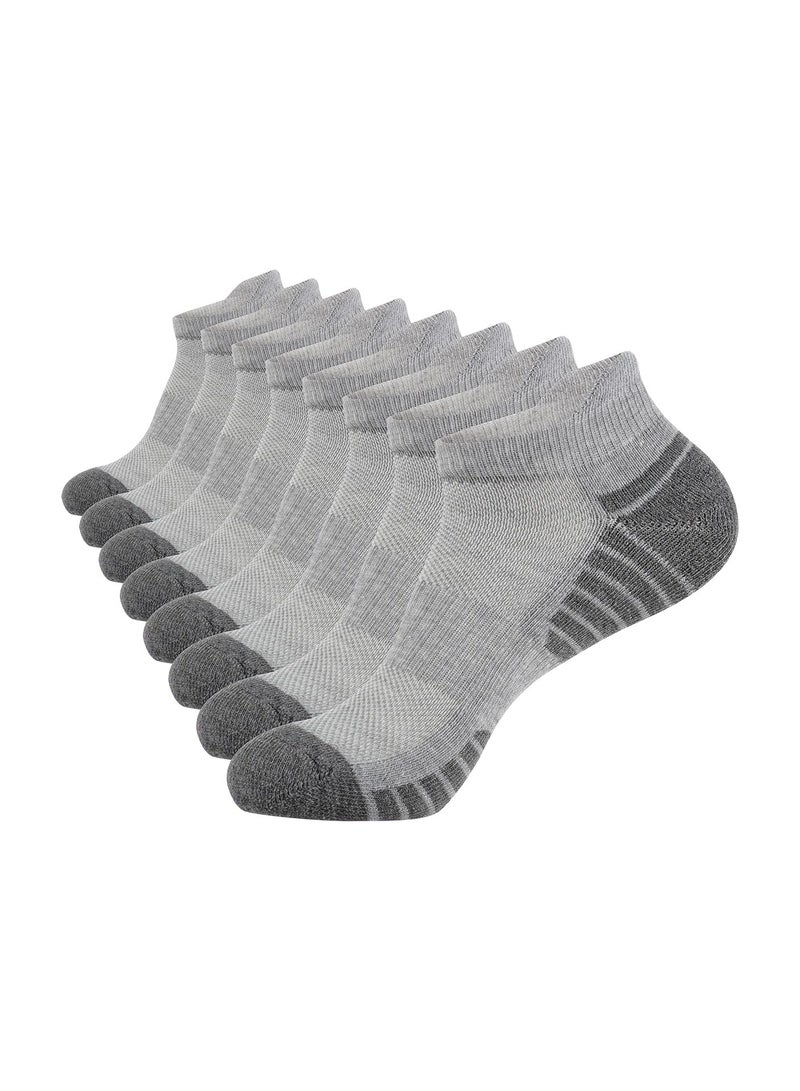 SYOSI 8 Pairs Mens Ankle Athletic Socks Low Cut Breathable Running Socks with Cushion Tab Comfort Sports Trainer Socks Cotton Casual Non-Slip No Show Socks for Men EUR43-46  - Image 1