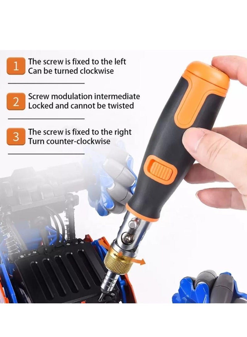 Household Portable 10 in 1 hidden Bit Multi angle Ratchet Corner Screwdriver Set Multi function Screwdriver - Image 4